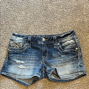 Rock Revivals SIZE 28 Distressed Blue Denim Shorts